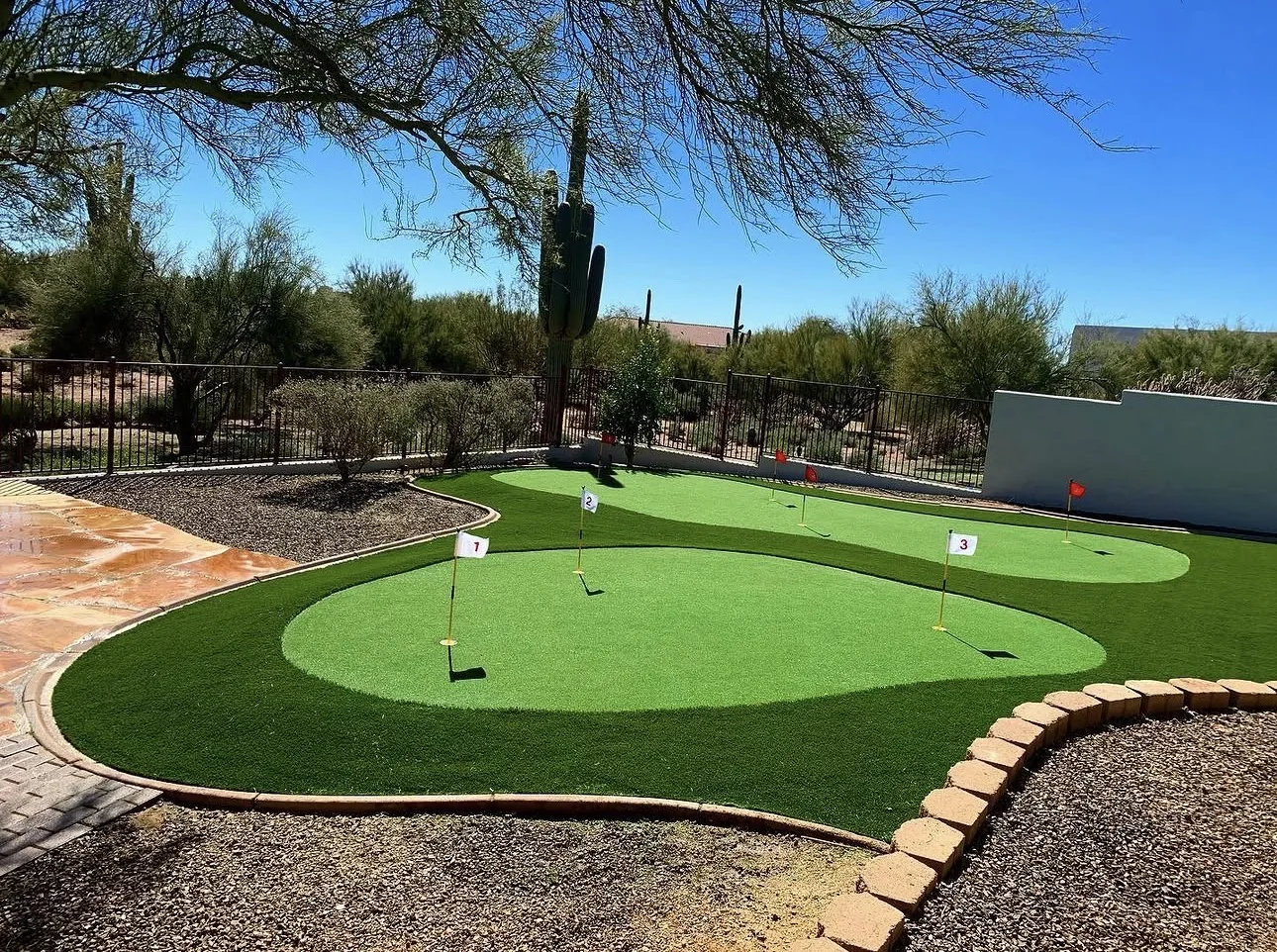 Completed landscape putting green